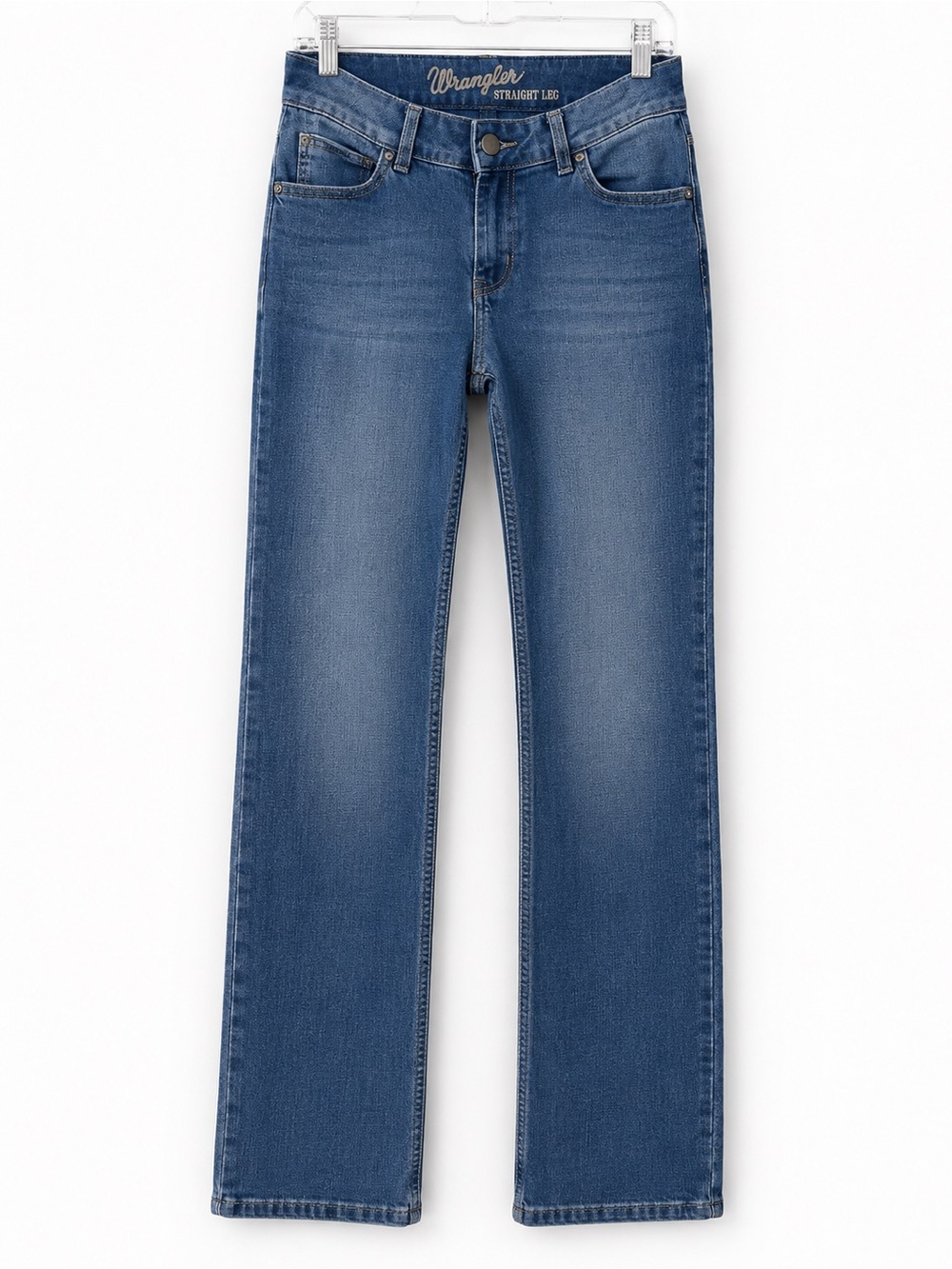 Wrangler Women's Straight Leg Jeans in Medium Blue Wash